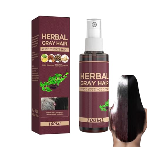 Herbal Gray Hair Spray, Herbal Essence Leave in Spray, Herbal Essence, Hair Darkening Conditioner, Hairs Coloring Conditioner for 4 Weeks Gradual Results, for Men & Women (1pc)