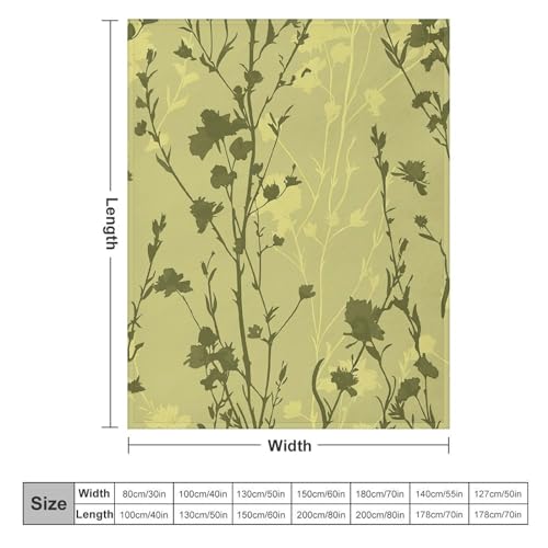 Couverture micro polaire douce fleurs vert olive plaid lit canapé - 3