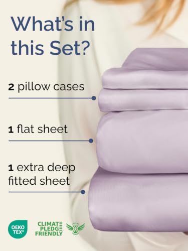 Image of Extra Deep Pocket King Sheet Set - Breathable & Cooling - Light Lavender