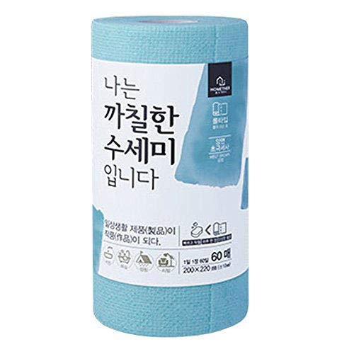 Hometner Dish Scouring Pad, Daily Disposable Scrubber Dish Towel, Multipurpose For Dishwashing, House Cleaning And Camping, Mint (60 Sheets/Roll) #TOP1