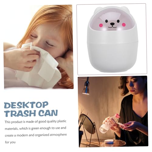 Mini caneca de basura rectangular blanca para escritorio miniatura 3