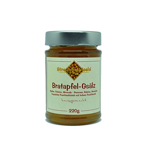 Streuobstwiesle Bratapfel-Gsälz - 220 g - Exquisiter Bratapfel Fruchtaufstrich - Marmelade, Konfitüre - mit Sultaninen und Mandeln und hohem Fruchtanteil Cover