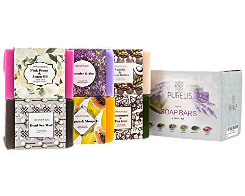 Purelis Handmade Soap Bars Gift Set. 6 Pc Natural Soap Set. Artisan Crafted Soap Bars With Essential Oils. Soap Gift Set For Women - Bath & Body Gift For Her! #TOP5