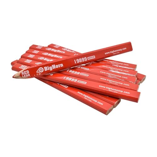 Lápiz Carpintero BIG HORN con Mina Roja x12 miniatura 1
