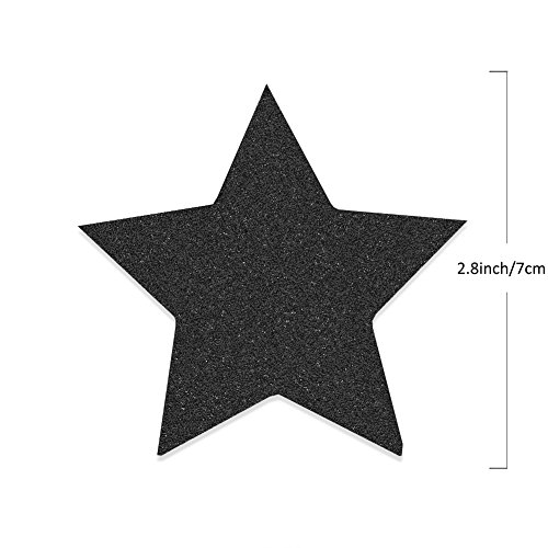 Glitter Black Star Hanging Garland - Twinkle Paper Star Banner For Festival Home Wall Decoration, Halloween Themed Party, Birthday Party Decorations, 2.8", Totally 23 Ft/7M #TOP2
