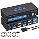 AILVLVNG 4K@120Hz HDMI KVM Switch 2 PC 2 Monitore 8K@60Hz USB 3.0 KVM Umschalter für 2 Computers teilen sich Dual Monitore und 4 USB Geräte wie Tastaturen, Mäuse mit Desktop Controller und USB Kabeln