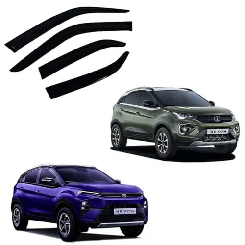 Image of Premium Non-Breakable Car Window Door Visor /Rain Guard /Wind Deflector Compatible for (Tata Nexon (All Model))