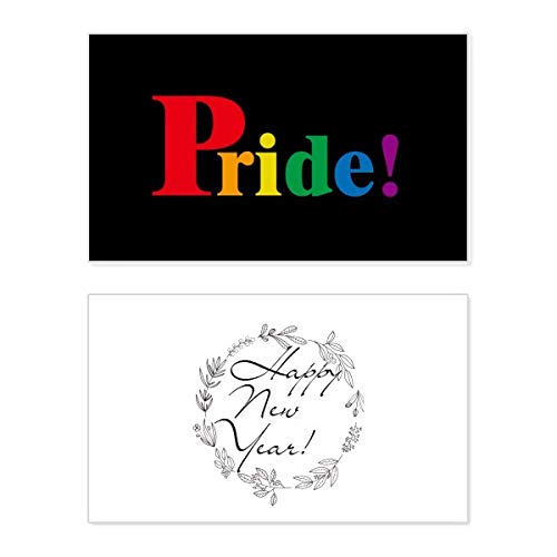 Tarjeta de Año Nuevo con arcoíris LGBT para enviar bendiciones de amor y orgullo homo