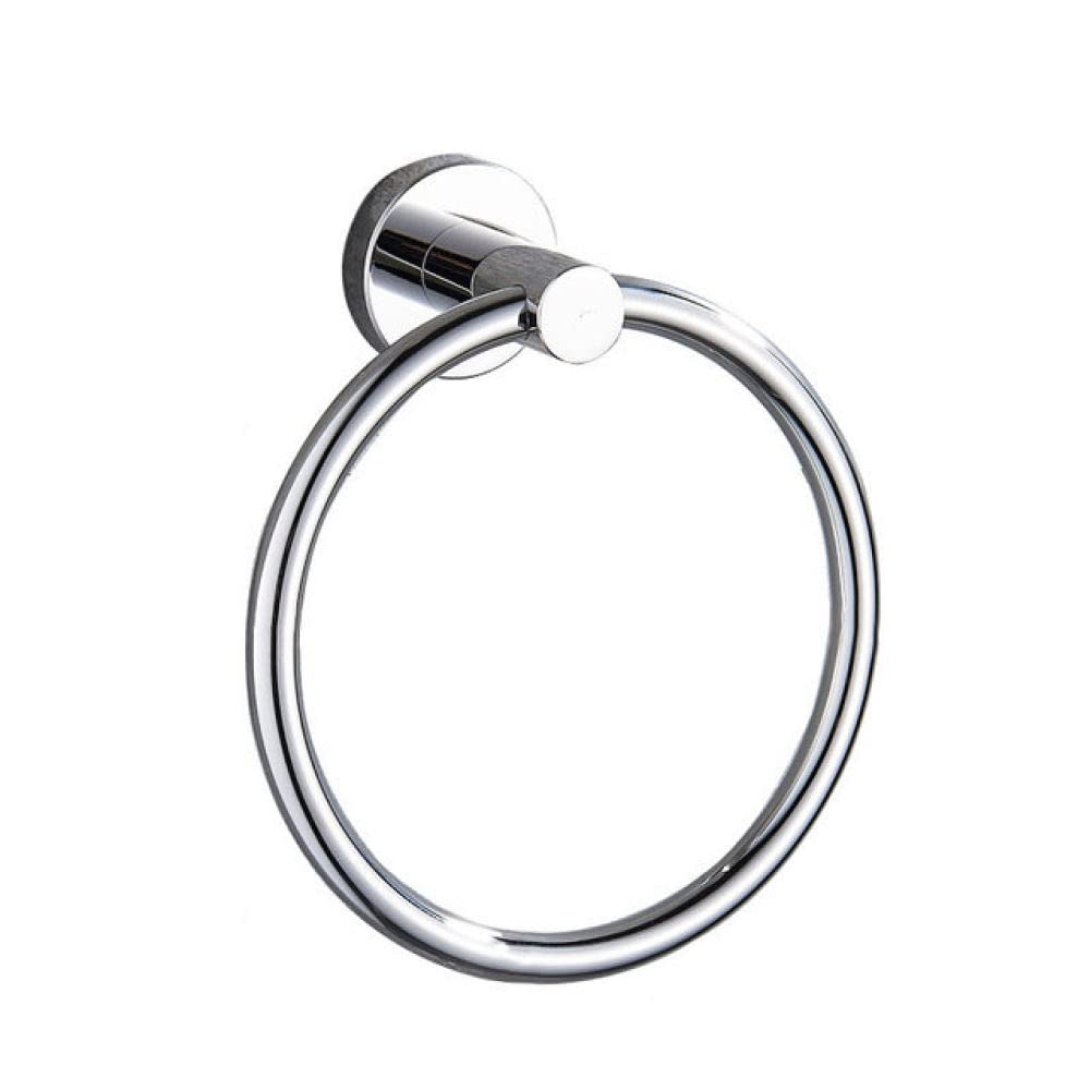 Anneau porte-serviettes rond en acier inox chromé pour fixation murale