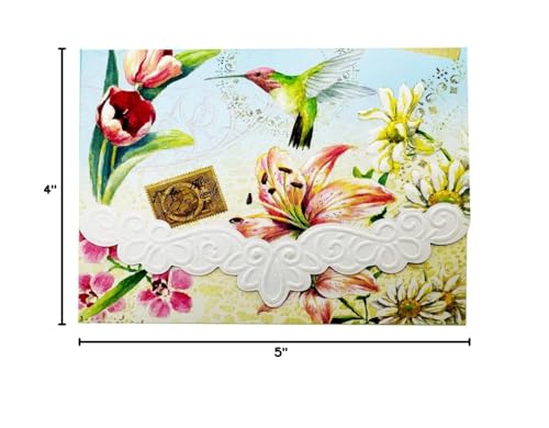 Image of Poster Foundry Floral Delights Boxed Note Cards by Carol Wilson. 10 embossed 4x5 Die-Cut Notecards and Matching Envelopes in Decorative Gift Box with Magnetic Flap. NCP2501