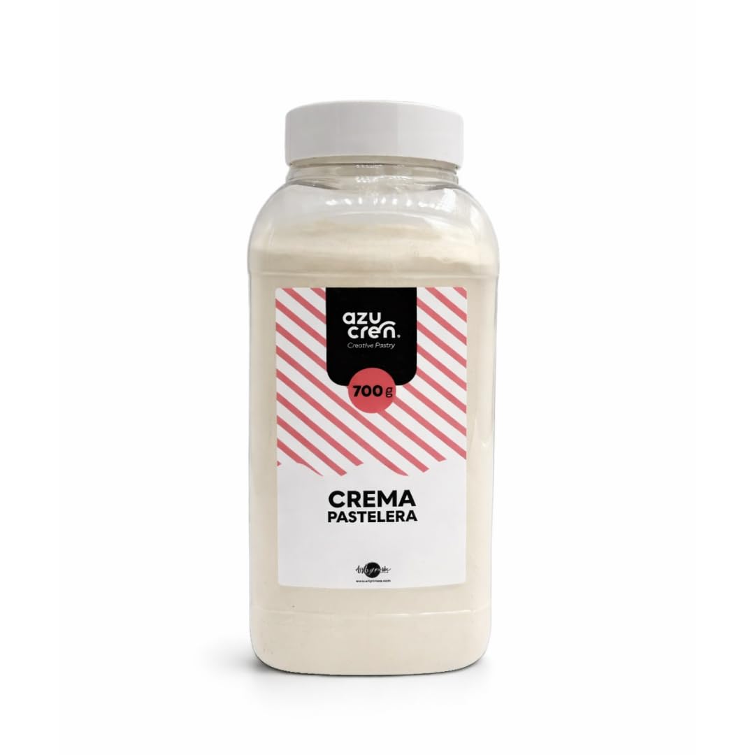 Azucren Crema Pastelera en Polvo 700g, Preparado para Rellenar Tartas y Bizcochos, Mix de Pastelería Profesional