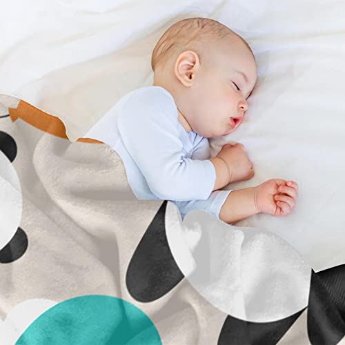 Couverture polaire panda 150x130 cm en microfibre douce et légère