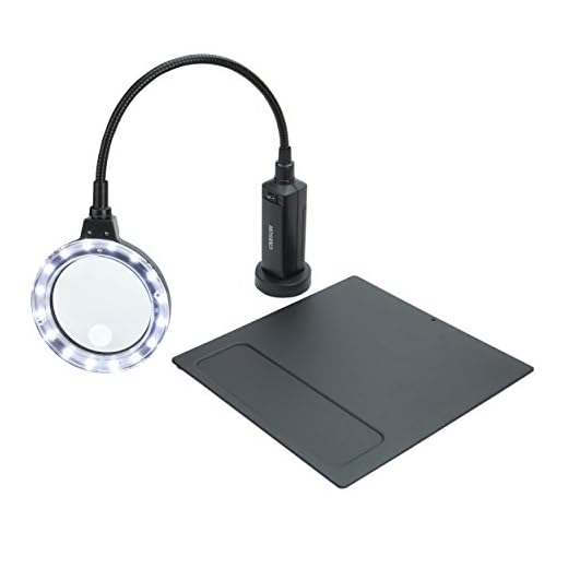 Carson MagniFlex Pro 2x LED Lighted Gooseneck Flexible Magnifier with 4x Spots Lens and Magnetic Base (CP-90)