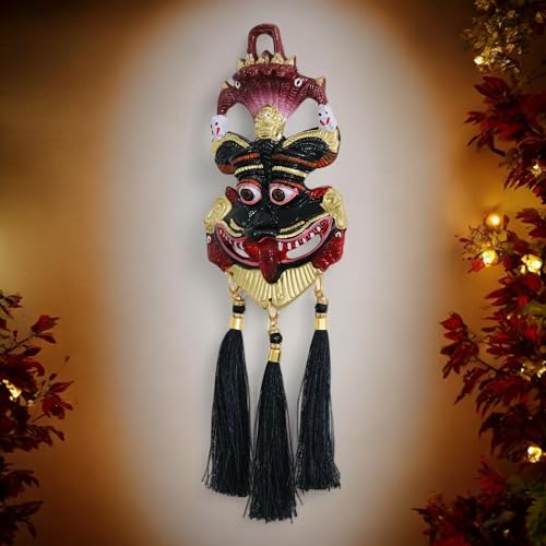 Image of KridayKraft Metal Narsingh Kirtimukha Nazar Battu With Naag Ganesha Suraksha Kawach Mask For Evil Eye Protection For Home, Wall Hanging Mask Office Wall & Door Hanging