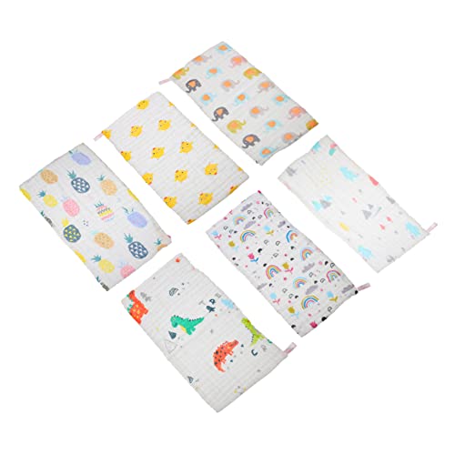 BIUDECO 6 piezas Toallas de Algodón para Estampado de Caras Infantiles Toallitas Absorbentes para Sudor y Baberos Suaves y Transpirables para Uso Diario Unidades