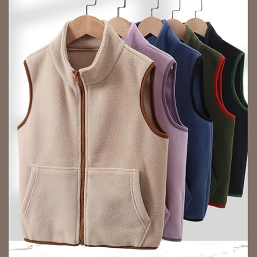 Fleece Vest for Kids Girls Zip Up Solid Jacket Coat Cute Lightweight Polar Soft Sweater Winter Weighted Down Outerwear3