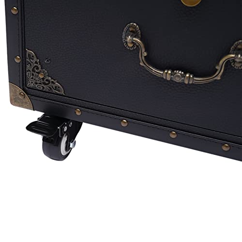 Lifujundong Makeup Train Case,Rolling Lockable Makeup Beauty Salon Luggage Hairdressing Trolley Travel Organizer Tool Box With Hair Dryer Holder And Combination Locks (Black Large) #TOP6