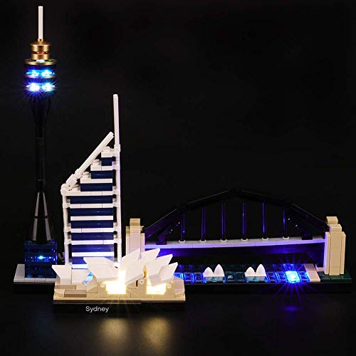 Sydney Skyline Architektonisches LED-Beleuchtungs-Kit kompatibel mit Lego 21032 Bausteinmodell, ohne Lego Set