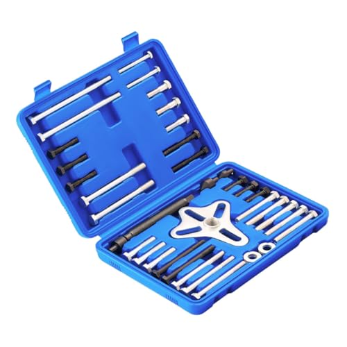 TOPPERFUN 46pcs Automotive Puller Kit Gear Puller for Pulley and Harmonic Removal Essential Tool for Maintenance and Repair