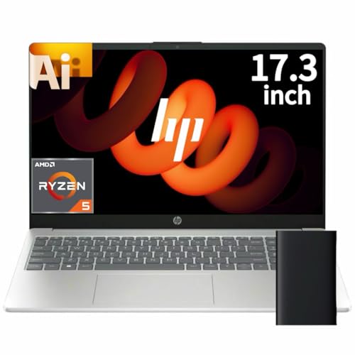 HP 17.3�C���`�^�b�`�X�N���[���r�W�l�X�m�[�g�p�\�R���AAMD Ryzen 5�v���Z�b�T (Beats Intel i7-1355U)�A16GB RAM�A1TB�X�g���[�W(512GB SSD & 500GB�O��)�AUSB-C�AHDMI�AWi-Fi 6�A