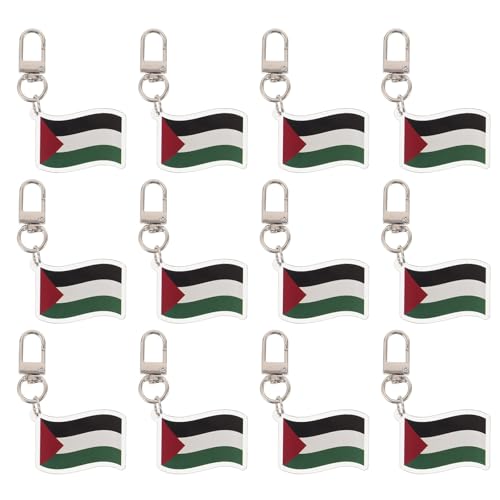 12pc Palestine Flag Keychains