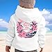 Pink Palm Graphic Preppy Hoodies Sweatshirts for Teen Girls Kids Letter Long Sleeve Cute Preppy Clothes Y2K Tops with Pockets Pink Palm Puff Hoodie Kids,White,9-10 Years