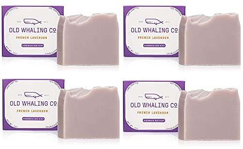 Old Whaling Co French Lavender Handmade Bar Soap 4 Pack – Face, Hand And Body Wash - Moisturizing Olive Oil Bath Soap – Lavender, Mountain Heather And Rose Scent, 5 Oz Each #TOP16