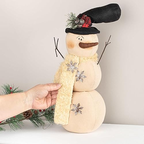 Factory-Direct-Craft-Rustic-Muslin-Snowman-with-Top-Hat-and-Rusty-Bells-Primitive-Fabric-Snowman-for-Christmas-Decorations-and-Holiday-Gifting-20-12-inches-High Factory Direct Craft Rustic Muslin Snowman with Top Hat and Rusty Bells Primitive Fabric Snowman for Christmas Decorations and Holiday Gifting 20 12 inches High