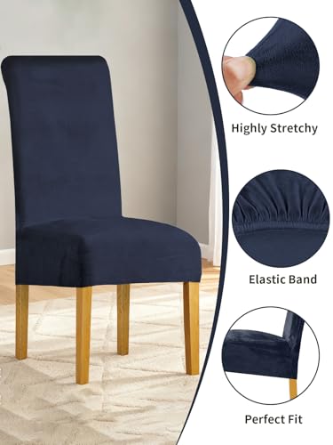 LANSHENG Samt Stuhlhussen 2er Set, Waschbar Stuhlbezug Schwingstühle – Ansicht 3