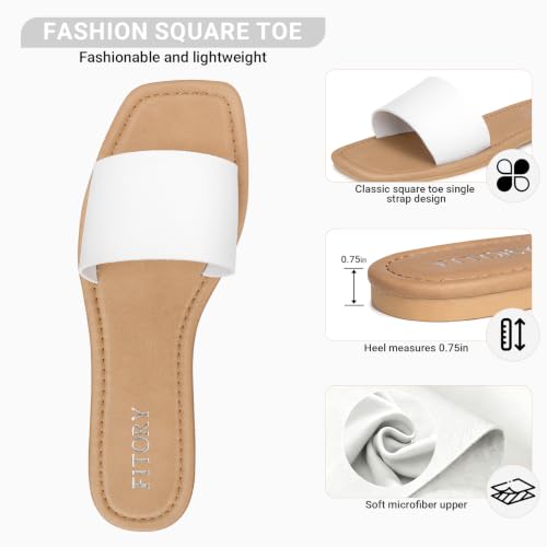 Image of FITORY Womens Slide Sandals Dressy Flat Comfortable Slippers for Summer