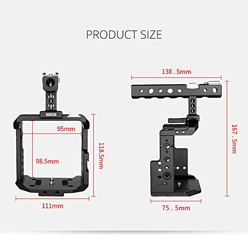 Fotga Aluminum Protective Video Camera Cage Stabilizer With Top Handle Grip For Z Came E2 S6 F6 F8 Cinema Camera,Multiple 1/4" 3/8" Screw Mount #TOP3