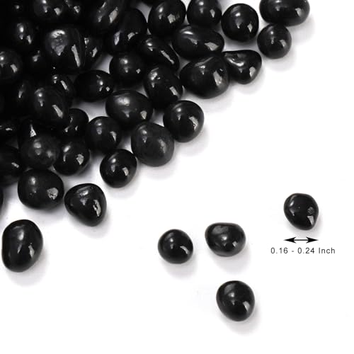 Image of SOUJOY 3 LB Small Aquarium Substrate Gravel Sand, Polished Smooth Fish Tank Gravel, Black Crystal Chip Stone, Natural Decorative Mini Pebbles for Potted Plant, Vase Fillers, Fish Tank Rock