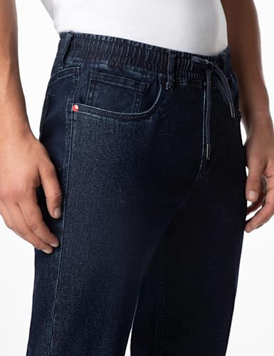 Image of INKD Men's Jogger Jeans - Mid-Rise | Cotton Blend | Stretchable Fabric| Elasticated Waistband | Classic 5 Pocket Styling | Jeans for Men | Men's Bottomwear (Available in Plus Sizes)