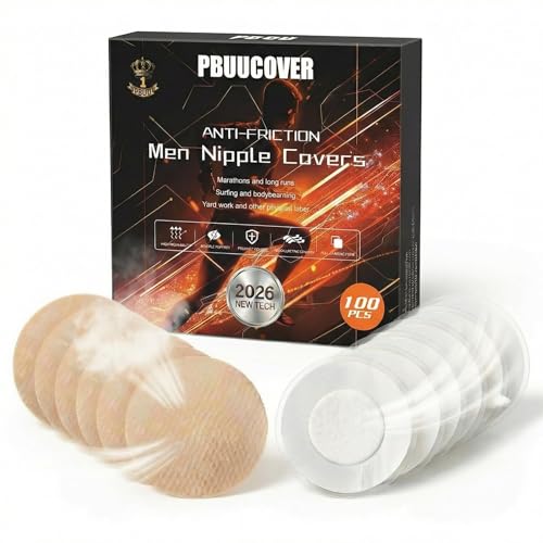 pbuucover Nipple Covers for Men 100 PCS Mens Nipple Covers No Show Adhesive Patches for Runners Gym Surfing & Marathon