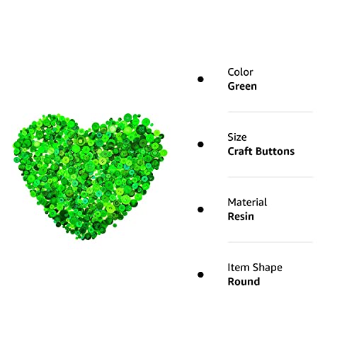 Esoca 650Pcs Assorted Green Buttons For Crafts In Bulk Green Craft Buttons Mixed Button Green Assortment For Crafting #TOP6