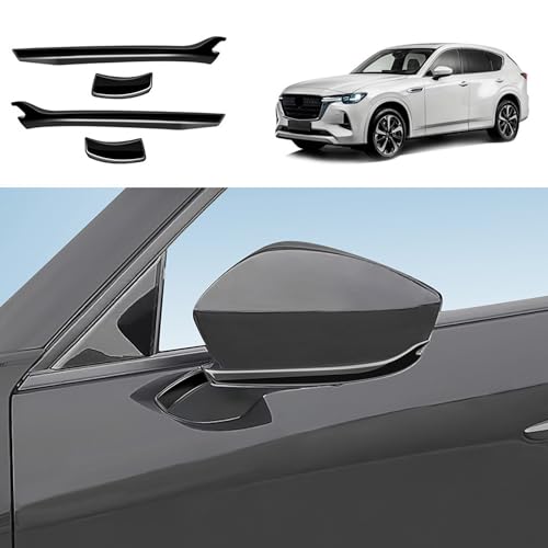 YOFAMO マツダ CX-60 ドアミラー 下部カ バー パーツ MAZDA CX-60 専用 ドア サイド ミラー カバー ガーニッシュ カスタムパーツ ドレスアップ ABS製 傷防止 耐久性のある 簡単取付 4PCS(ピアノブラック)