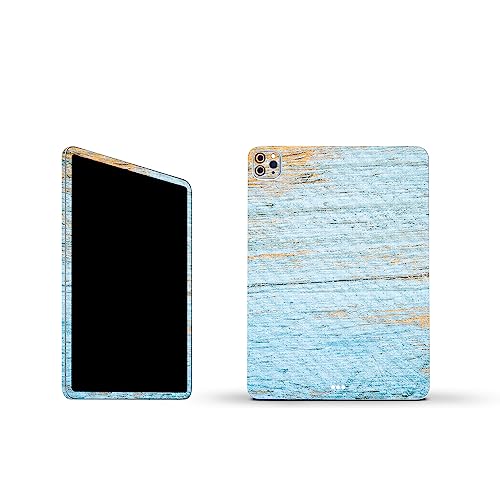 Image of MightySkins Carbon Fiber Skin Compatible with Apple iPad Pro 11 inch M2 4th Gen (2022) Full Wrap Kit - Distressed Wood | Protective, Durable Textured Carbon Fiber Finish | Easy to Apply | Made in The USA