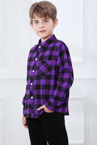 Image of Betusline Boy and Men Button Down Plaid Shirt