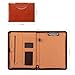 Zippered Padfolio with Hidden Handle and Clipboard, Leather Portfolio with Front Pocket, Business Padfolio Tablet/13” Laptop Organizer, Padfolio for Women/Men (Brown)