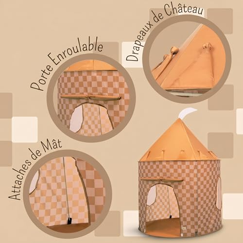 Relsy Tente de Jeu Orange pour Enfants, Maison de Jeu Pop-up Étoilée Intérieur/Extérieur pour Enfants et Tout-Petits, Tanière de Jeu/Piscine à Balles