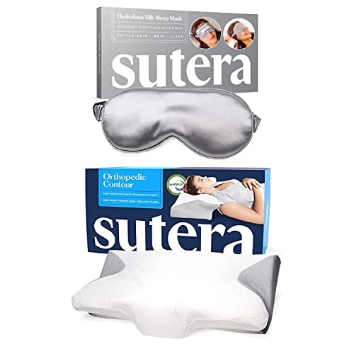 Sutera - Lavender Zen Memory Foam Pillow And Hydroluna Silk Eye Mask Bundle #TOP18