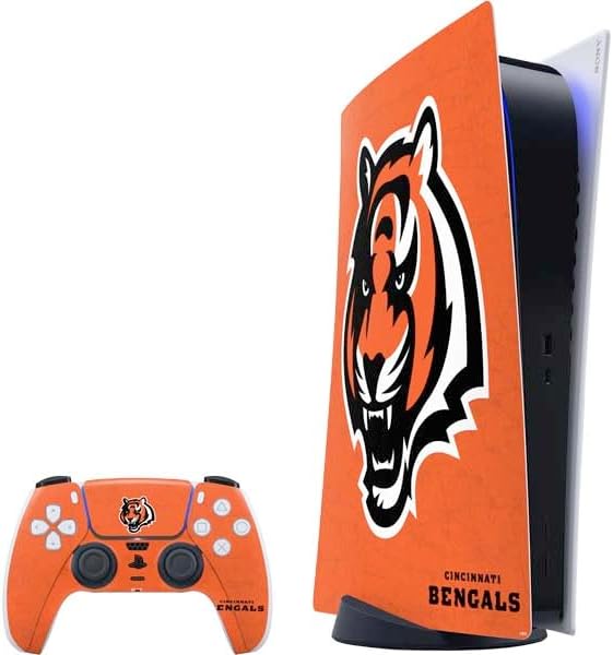 Skinit Decal Gaming Skin Compatible with PS5 Digital Edition Bundle - Officially Licensed NFL Cincinnati Bengals Large Logo Design