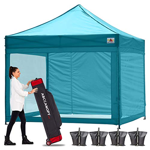 ABCCANOPY 10x10 Pop up Canopy Tent Commercial Tents with Mesh Walls Camping Screen