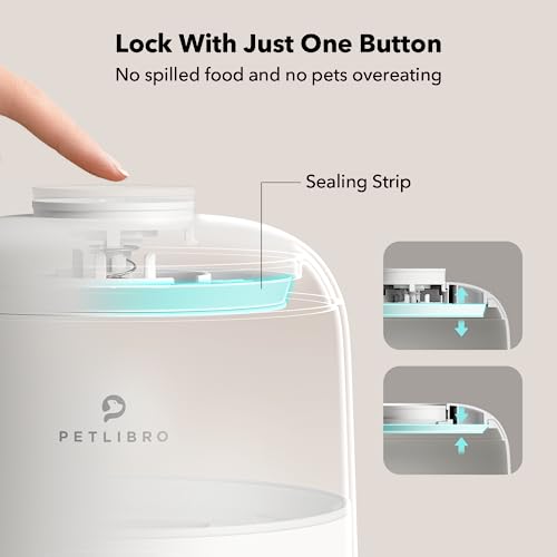 Image of PETLIBRO Automatic Cat Feeder, Cat Food Dispenser Battery-Operated with 180-Day Battery Life, AIR Timed Pet Feeder for Cat & Dog, 2L Auto Cat Feeder, White