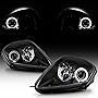 ACANII - For 2000-2005 Mitsubishi Eclipse LED Halo Black Housing Projector Headlights Headlamps, Driver & Passenger Side