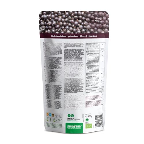 Purasana® Acai Pulver Bio - 100g Gefriergetrocknet, 100% Rohkost aus Acai-Beeren, Hochkonzentriert und Reich an Antioxidantien, Unterstützt das Immunsystem - Vegan & Zertifiziert – Bild 2