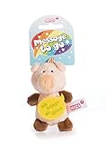 NICI 44869 Anhänger Schwein mit Spruch Ich bringe dir Glück 8cm mit Loop, rosa/braun