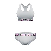 FREEGUN Ensemble sous-vêtements Fille, Brassière et Culotte Fille Hypoallergénique et Stretch 10 ans/12 Ans