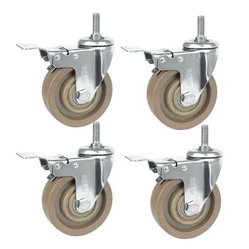 Aenmezen 4Zbg 3C` XCx LX^[ M12*30mm lWt Xe LX^[ mCYȂ HƗp LX^[ ׏d 300 kg ԁEDIYƋLbg(With brake,125mm)