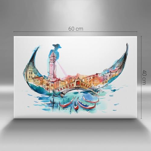 Italie gondoles à Venise tableau 60x40 pour mur vide